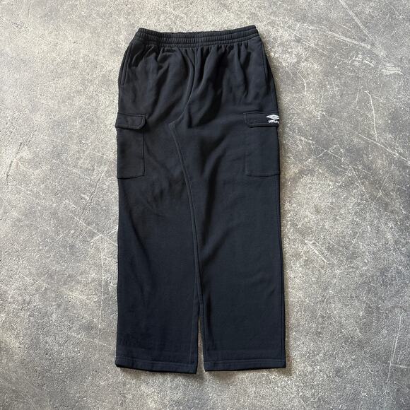 Umbro Cargo Sweatpants Mens XL Black Loose Soccer Y2K Street Relaxed Sweats - Picture 1 of 9